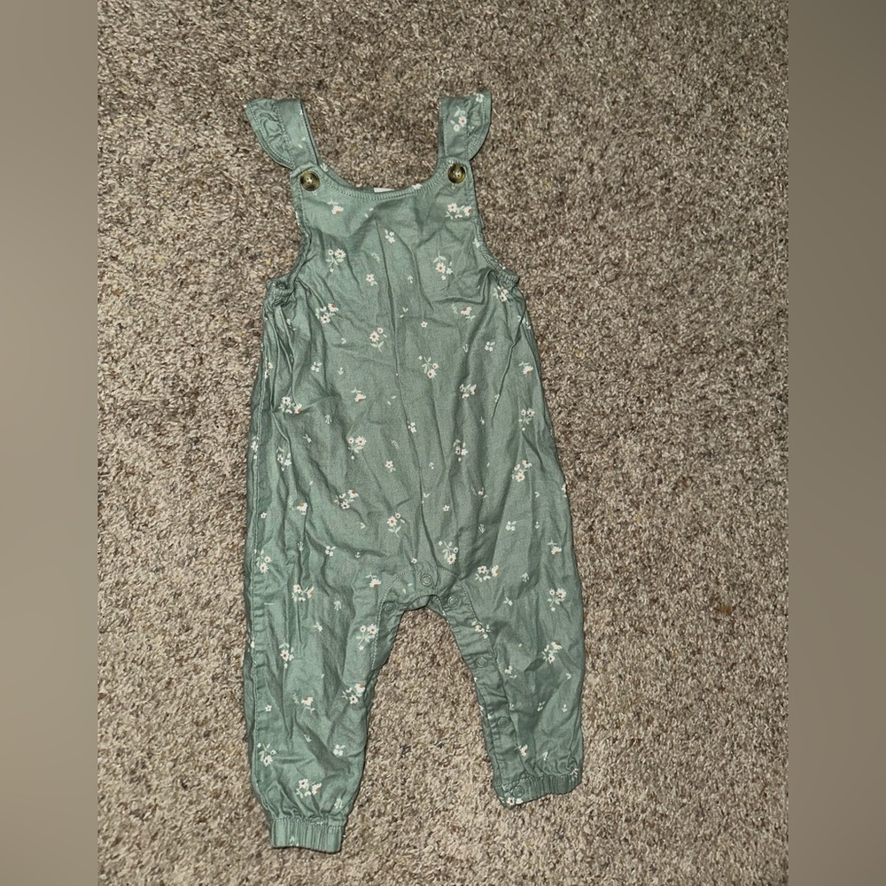 Floral Green Baby Girl One Piece